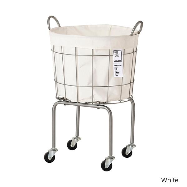 WIRE ARTS &amp; PRO ランドリーラウンドバスケット キャスターレッグ 35L（003334...