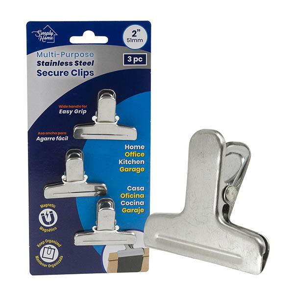 Simply Home ステンレスマグネットクリップ1.9”（3PC）4S-61225