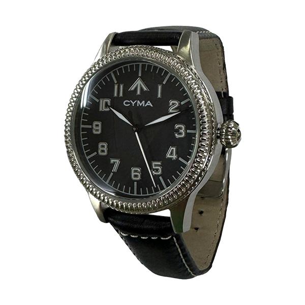 CYMA ローヤルネイビー レザーベルト メンズ腕時計 CM14600A 復刻モデルデッドストック{...