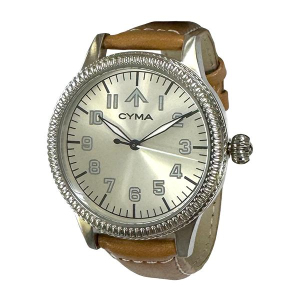 CYMA ローヤルネイビー レザーベルト メンズ腕時計 CM14600B 復刻モデルデッドストック{...