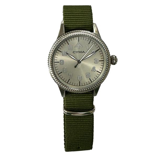 CYMA ローヤルネイビー ナイロンベルト メンズ腕時計 CM14600B 復刻モデルデッドストック...