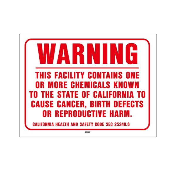 HY-KO 9x12プラスチックサイン【WARNING CA】 HY-20645