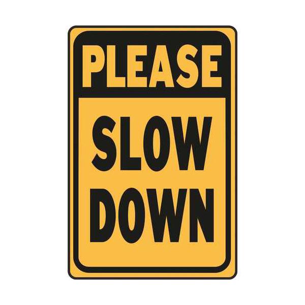 HY-KO 12x18HeavyDutyアルミサインプレート【PLEASE SLOW DOWN】HY...