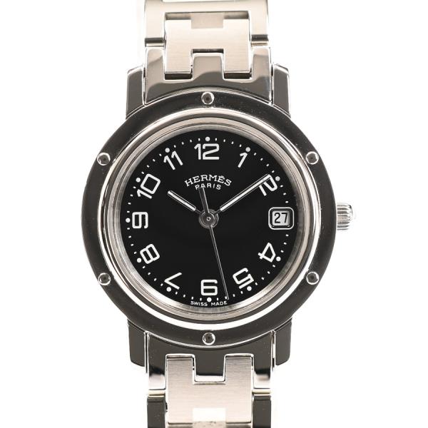エルメス クリッパー 腕時計 CL4.210  ブラック レディース 中古A品