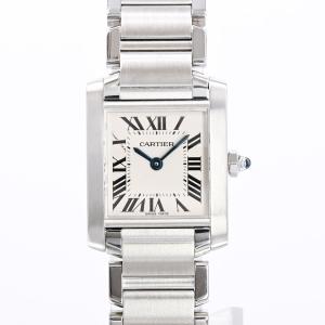 カルティエ タンクフランセーズSM 腕時計 W51008Q3  ホワイト レディース 中古A品｜rodeo-shop