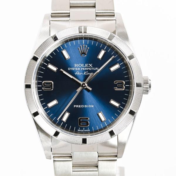 ロレックス エアキング 腕時計 14010 P番 ブルー369 メンズ 中古A品