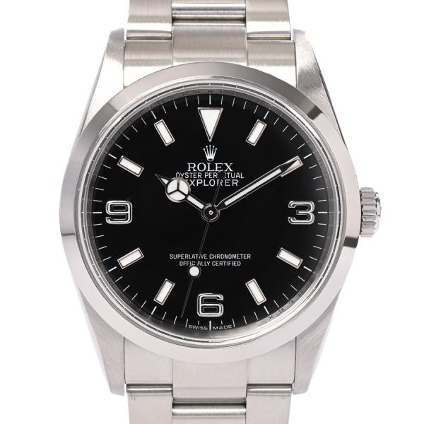 ロレックス エクスプローラーI 腕時計 114270 Z番 ブラック メンズ 中古A品