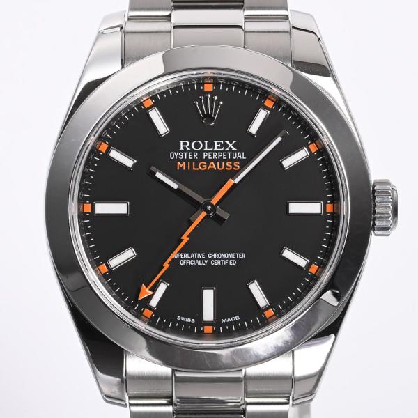 ロレックス ミルガウス 腕時計 116400 V番 ブラック メンズ 中古A品