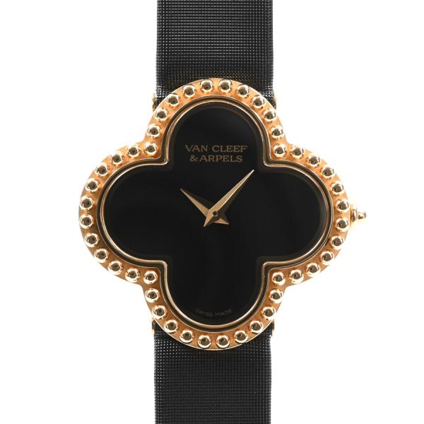 ヴァンクリーフアーペル アルハンブラ 腕時計 VCARD21900  ブラック レディース 中古A品