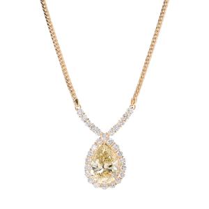 イエローダイヤ ネックレス イエローダイヤ4.01ct ダイヤ1.33ct 12.3g レディース 中古A品