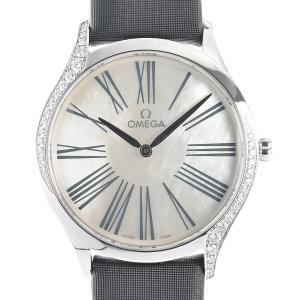 オメガ デビル トレゾア 36mm 腕時計 428.17.36.60.05.001 ホワイトシェル レディース 中古A品