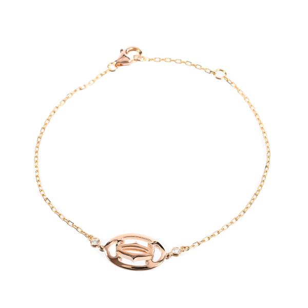 カルティエ ロゴドゥーブルC ブレスレット  チェーン長さ(留め具含):約15.5/18cm チャー...