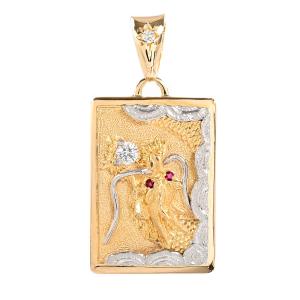 昇り龍 ダイヤ0.305ct ルビー チャーム:...の商品画像