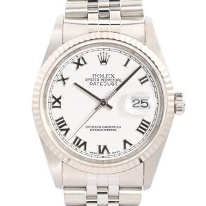 ロレックス デイトジャスト 腕時計 16234 F番 ホワイトローマン メンズ 中古A品