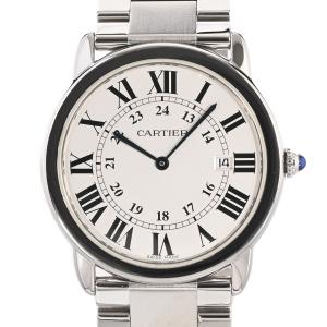 カルティエ ロンドソロLM 腕時計 W6701005 シルバー メンズ 中古A品