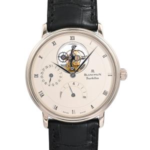 ブランパン ヴィルレ トゥールビヨン 8デイズ 腕時計 6025-1542-55B ホワイト メンズ 中古A品