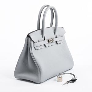 エルメス バーキン30 ハンドバッグ ブルーグ...の詳細画像1