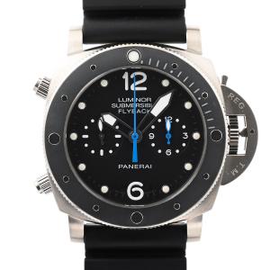 パネライ ルミノール サブマーシブルフライバック チタニオ 腕時計 PAM00615 ブラック メンズ 中古A品