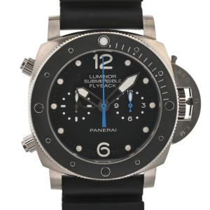 パネライ ルミノール サブマーシブル フライバック チタニオ 腕時計 PAM00615 R番 ブラック メンズ 中古A品