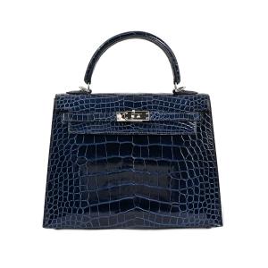 エルメス ケリー25 ハンドバッグ ブルー レディース C 2018年 中古A品