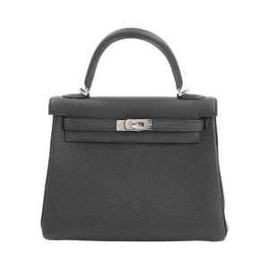 エルメス ケリー25 ハンドバッグ ブラック レ...の商品画像