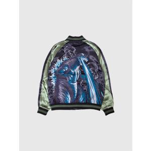 花旅楽団 和柄 スカジャン 月 雁 富士山 リバーシブル 刺繍 SCRIPT SSJ