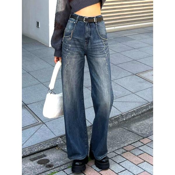 EMODA エモダ デニムパンツ スパーク ビジュー ルーズ ジーンズ 042462471901