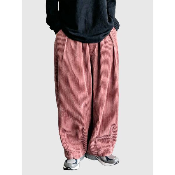 HARVESTY ハーベスティ サーカス パンツ ビッグ コーデュロイ タック ウエストゴム ダーツ...