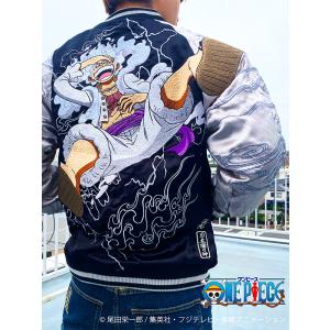 絡繰魂 × ONE PIECE ワンピース スカジャン アニメ グッズ 太陽の神 ニカ ギア5 ヒトヒトの実 幻獣種モデルニカ｜rodeobros