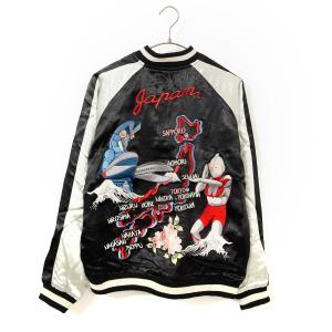 ウルトラマンコラボ 炎とゼットン刺繍スカジャン リバーシブル