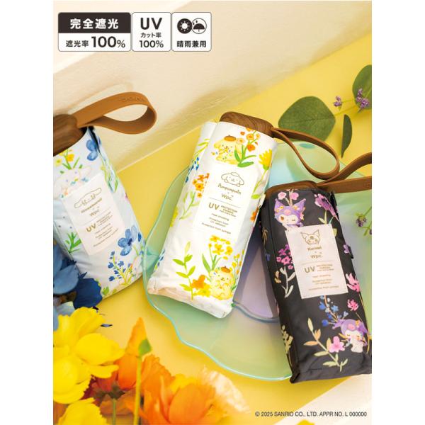 wpc 日傘 折りたたみ 完全遮光 晴雨兼用 ポムポムプリン シナモンロール クロミ 傘 日傘 折り...