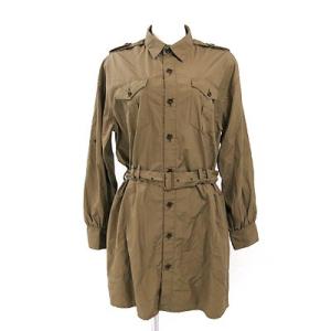 ルルオンザブリッジ カーキ シャツ ワンピース