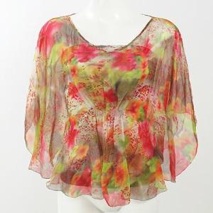 パオラフラーニ(PFPAOLAFRANI)赤黄緑シフォントップスベアトップ