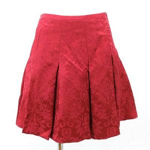 ジルスチュアートJILLSTUART 赤織り柄デザインスカート