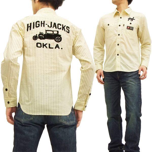 MWS ワークシャツ ドットストライプ チェーン刺繍 ハイジャックス アメカジ バイカー 長袖シャツ...