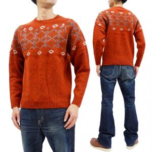 Pherrow's（フェローズ） 長袖 ハンドニット クルーネック セーター