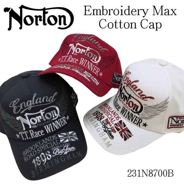 ノートンモーターサイクル コットンキャップ Norton 帽子 刺繍＆ワッペン 231N8700B ...