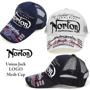 ノートン メッシュキャップ Norton 帽子 ユニオンジャック ロゴラメ刺繍 232N8702B 新品｜服の福助商店