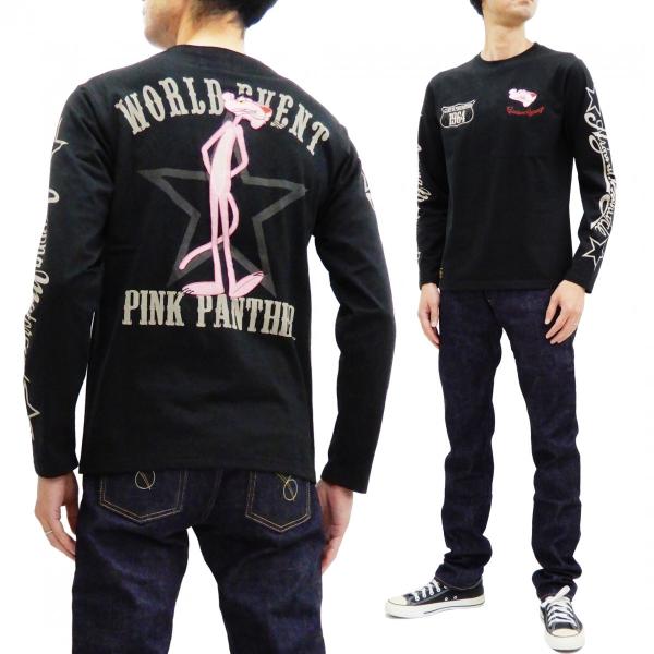 ピンクパンサー 長袖Tシャツ フラッグスタッフ ロンT 刺繍&amp;プリント 493021 黒 新品