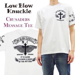 ローブローナックル OE天竺 半袖Tシャツ LOWBLOW KNUCKLE クルセイダーズ メッセージTシャツ 白/黒刺繍 554362 新品｜rodeomatubara