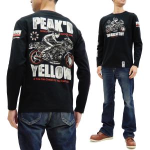 ピークドイエロー 長袖Tシャツ PYLT-223 Peakd Yellow ロンT BIKE ポニーテール姉御 エフ商会 黒×黒 新品