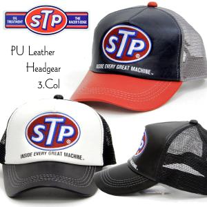 STP メッシュキャップ エスティーピー PUレザー 帽子 アメカジ バイカー ロゴ刺繍 STP20702S 新品