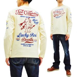 テッドマン 長袖Tシャツ メンズ ロンT TEDCOMPANY ラッキーレッドデビル エフ商会 TDLS-328 オフ白 新品