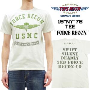 トイズマッコイ Tシャツ Toys McCoy 19"NY"76 TEE FORCE RECON 海兵隊武装偵察部隊 半袖Tシャツ TMC2419 オフホワイト 新品｜rodeomatubara