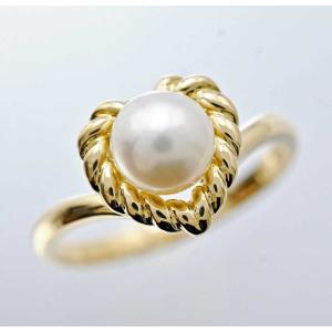 ミキモト MIKIMOTO K18YG ベビーパール 3P パールリング 11号
