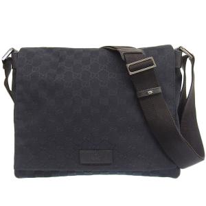 グッチ GUCCI GGキャンバス ショルダーバッグ 斜め掛け ネイビー×ブラック レディース メンズ 8876