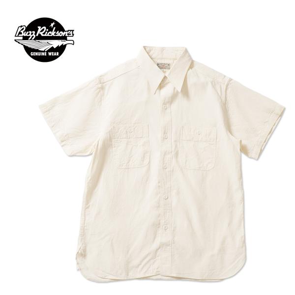 BUZZ RICKSON'S バズリクソンズ 半袖シャツ “WHITE CHAMBRAY WORK ...