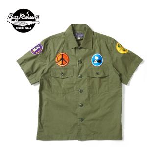 新品 buzz rickson‘s 刺繍入り半袖ワークシャツ L BUZZ RICKSON'S バズリクソンズ Buzz Rickson's 半袖 シャツ コン