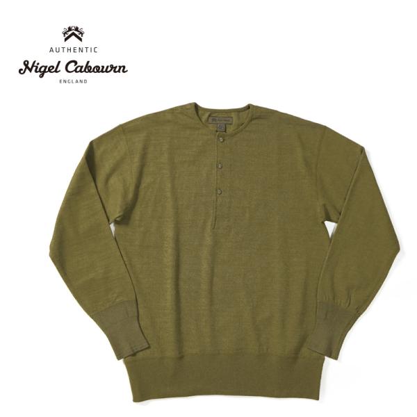 Nigel Cabourn ナイジェルケーボン 長袖 Tシャツ  &quot;50s HENLEY NECK ...