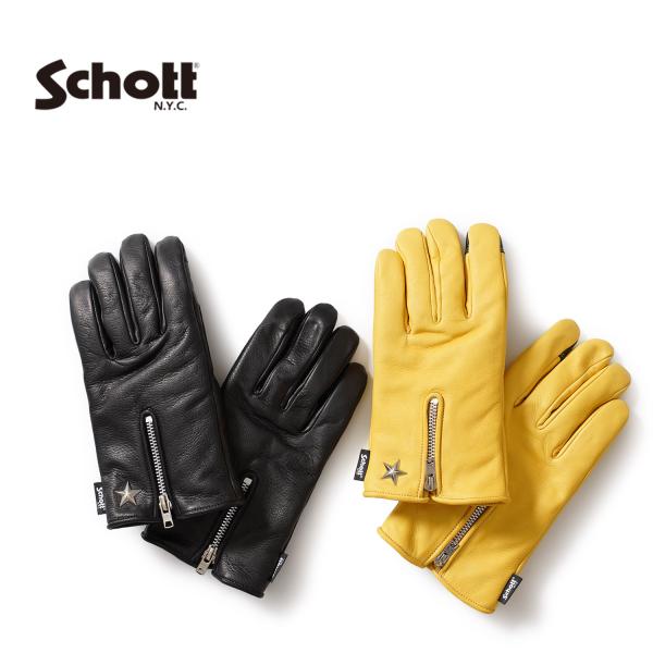 Schott ショット 手袋 ウィンタージップグローブ  "WINTER ZIP GLOVE"  7...